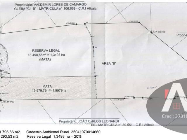 #TR997 - Terreno para Venda em Atibaia - SP